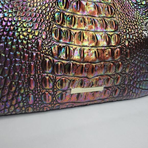 BRAHMIN Esme Black Pearl Ombre Melbourne Shoulder Bag Purse Hologram NWT - Picture 5 of 13